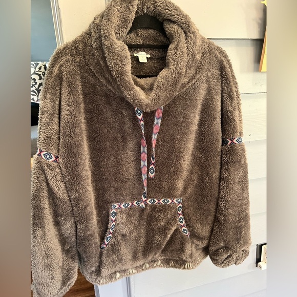 Sundance Mountain Loft Oversized Pullover Sweatshirt Sherpa Fuzzy Sweater M - Picture 1 of 8